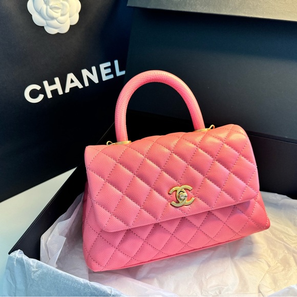 $7500 Authentic Chanel coco Handle Pink Small - Picture 9 of 12
